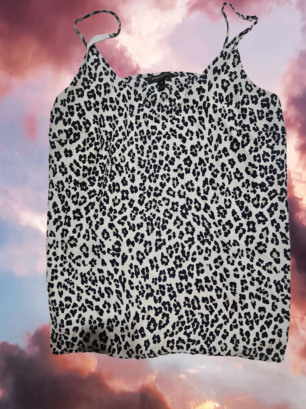 Banana Republic Black and White Leopard Print Camisole